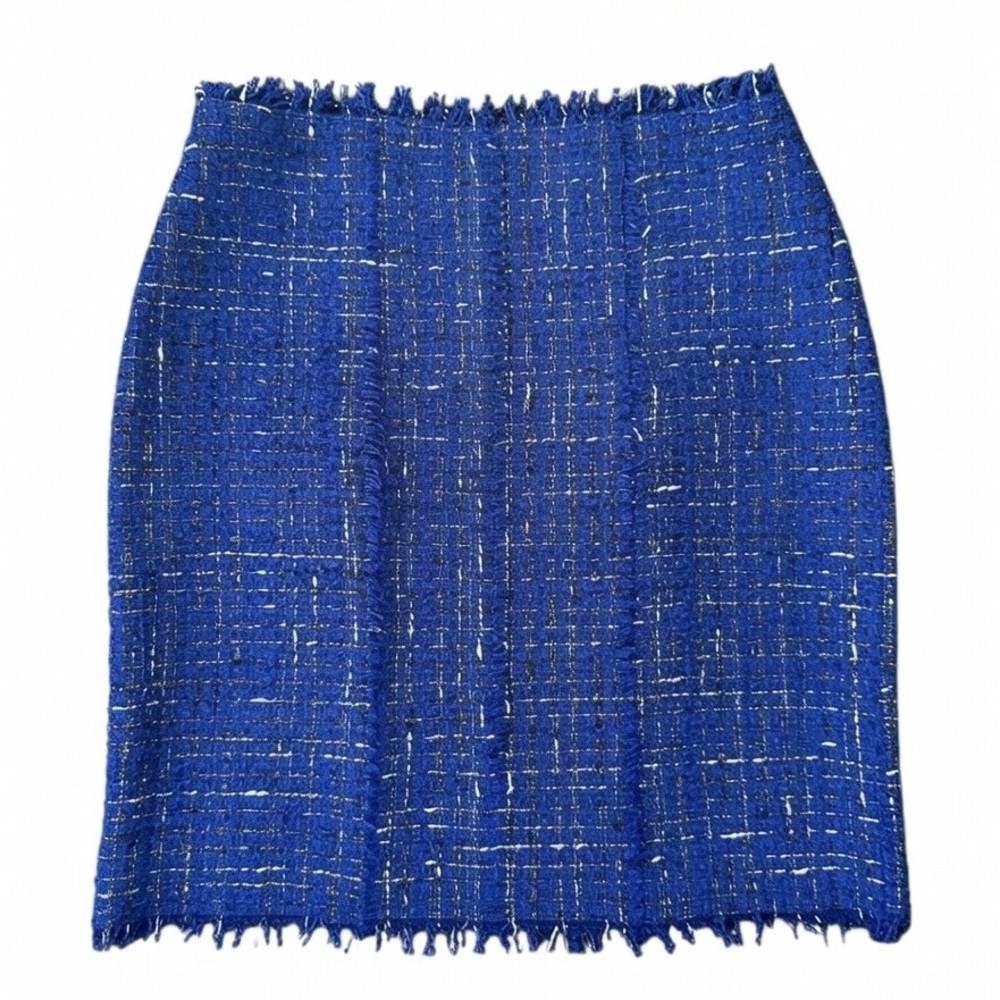 INC International Concepts Blue Tweed Pencil Skirt
